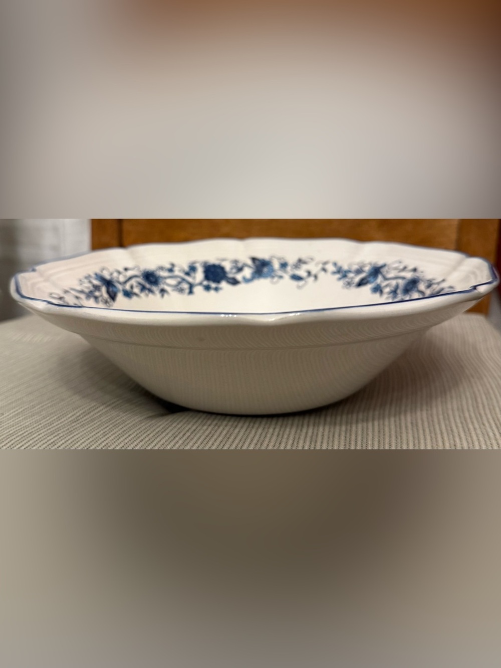 Korea Blue Floral Ceramic Serving Bowl - Classic Blue and White - Picture 2 of 9